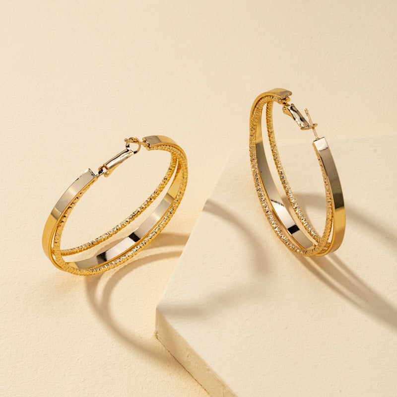 Image of Golden Mirrored Hoop Earrings