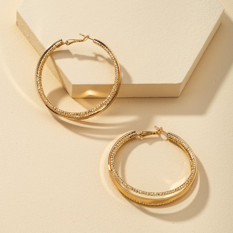 Image of Golden Mirrored Hoop Earrings