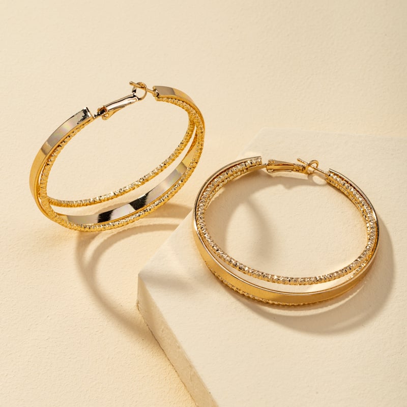 Image of Golden Mirrored Hoop Earrings
