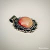 Vintage Sunset Coral Sterling Silver Pendant