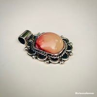 Image 2 of Vintage Sunset Coral Sterling Silver Pendant