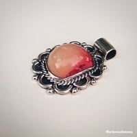 Image 1 of Vintage Sunset Coral Sterling Silver Pendant