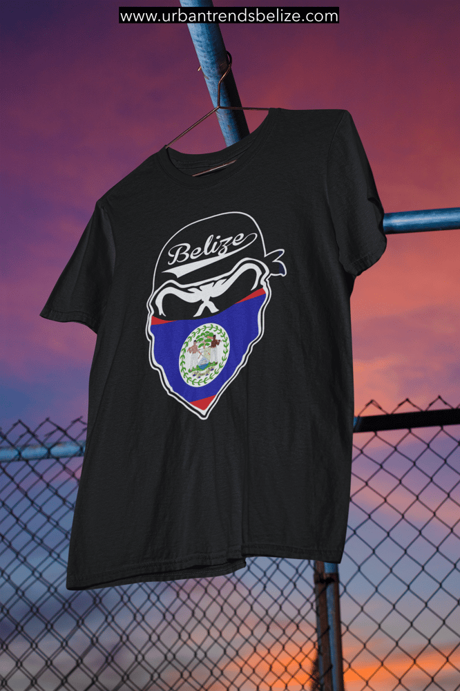 Image of BELIZE FLAG / BANDANA SKULL TSHIRT
