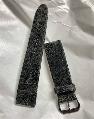 Image of Vintage Black Cracked Goatskin Hand-rolled watch strap