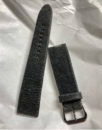 Image 5 of Vintage Black Cracked Goatskin Hand-rolled watch strap