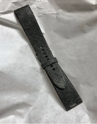 Image 4 of Vintage Black Cracked Goatskin Hand-rolled watch strap