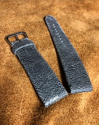 Image 1 of Vintage Black Cracked Goatskin Hand-rolled watch strap