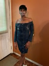 Off The Shoulder Blue Jean Dress