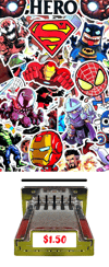 3 Mystery Superhero Stickers