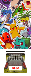 3 Mystery Pokemon Stickers