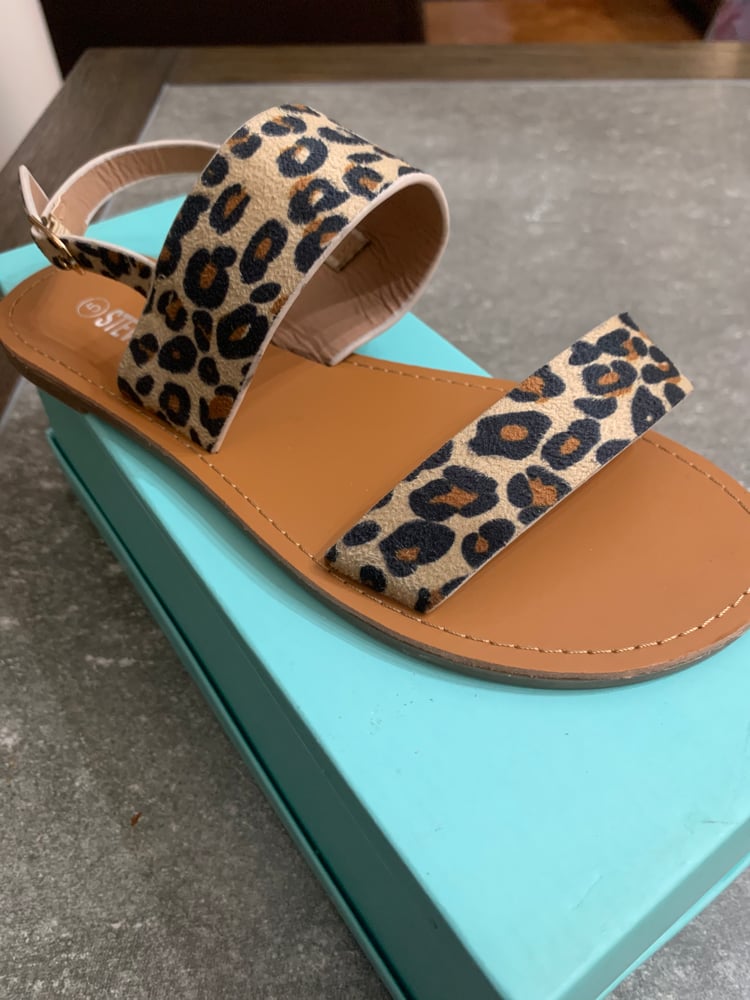 Image of Double Strap Sandal-Light Leopard