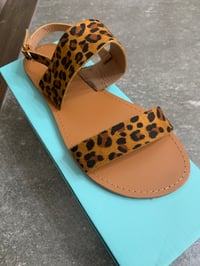 Image 1 of Double Strap Sandal-Dark Leopard 