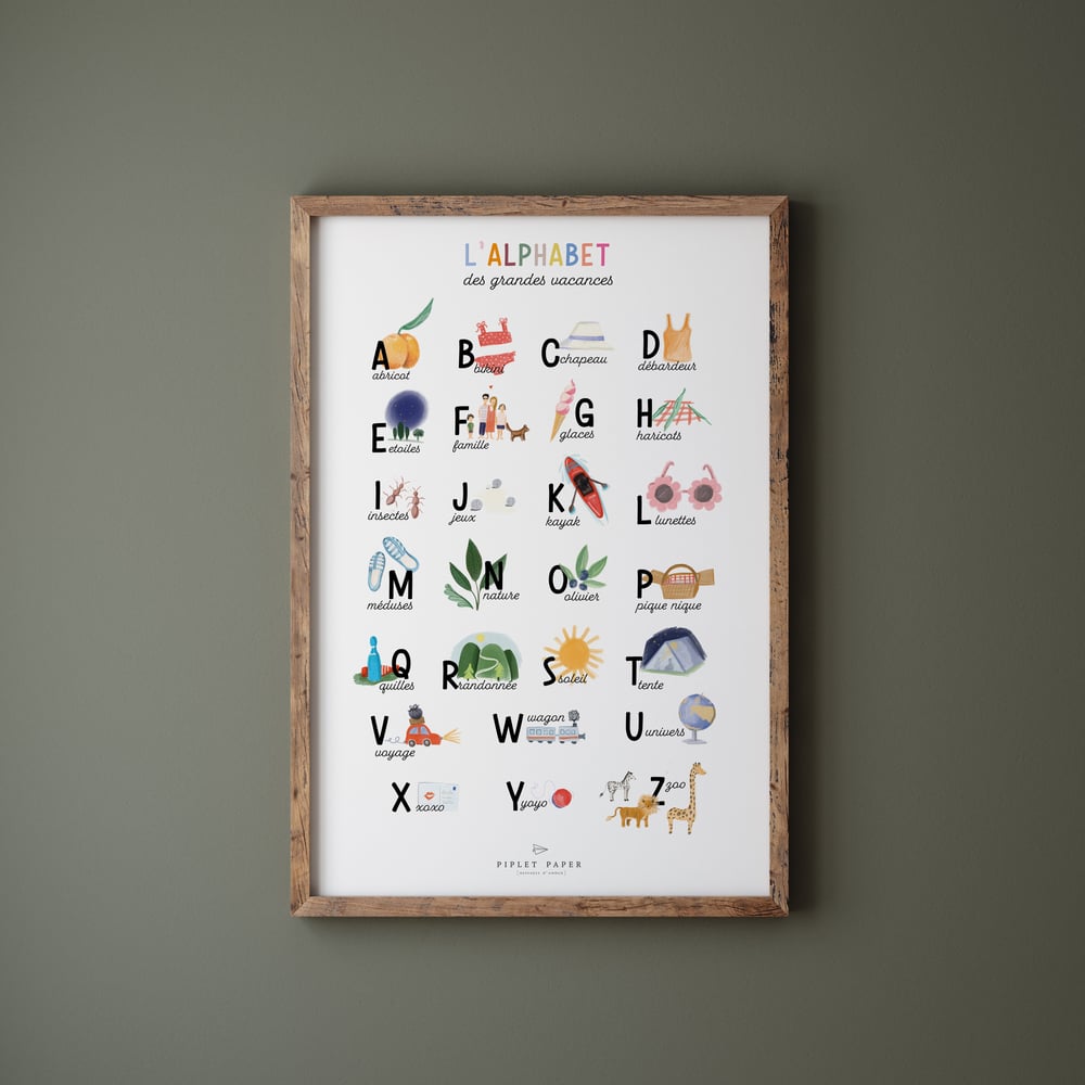 Image of AFFICHE L'ALPHABET DES GRANDES VACANCES