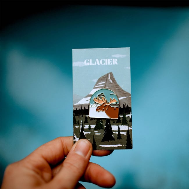 Glacier National Park Enamel Pin Tiny Print Shop