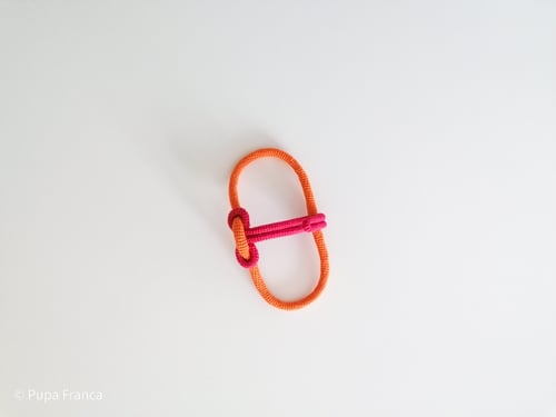 Image of Crochet Chain Bracelet in Pink and Orange