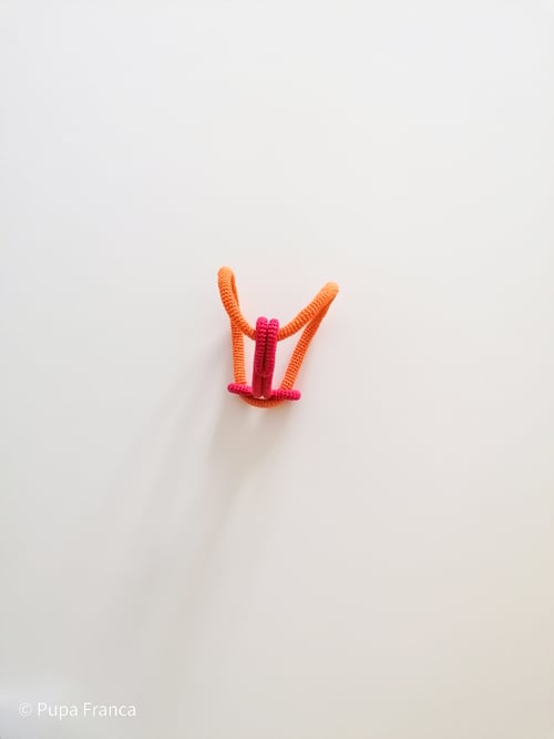 Image of Crochet Chain Bracelet in Pink and Orange