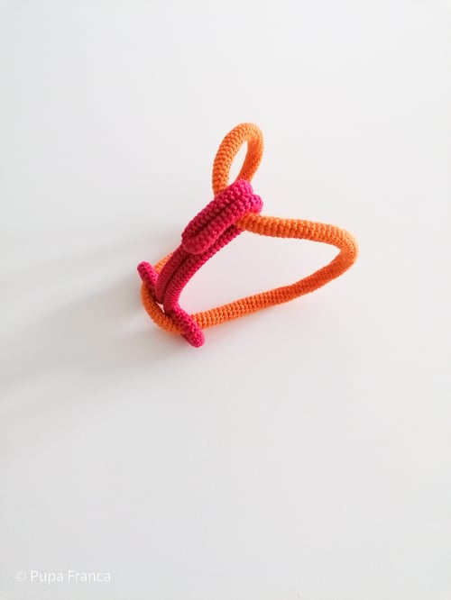 Image of Crochet Chain Bracelet in Pink and Orange