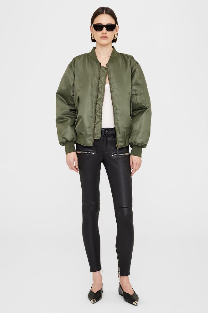 Image of ANINE BING LEON BOMBER ARMY GREEN