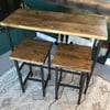 Industrial freestanding bar table with stools