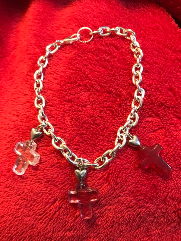 Image of Cross your heart charm bracelet 