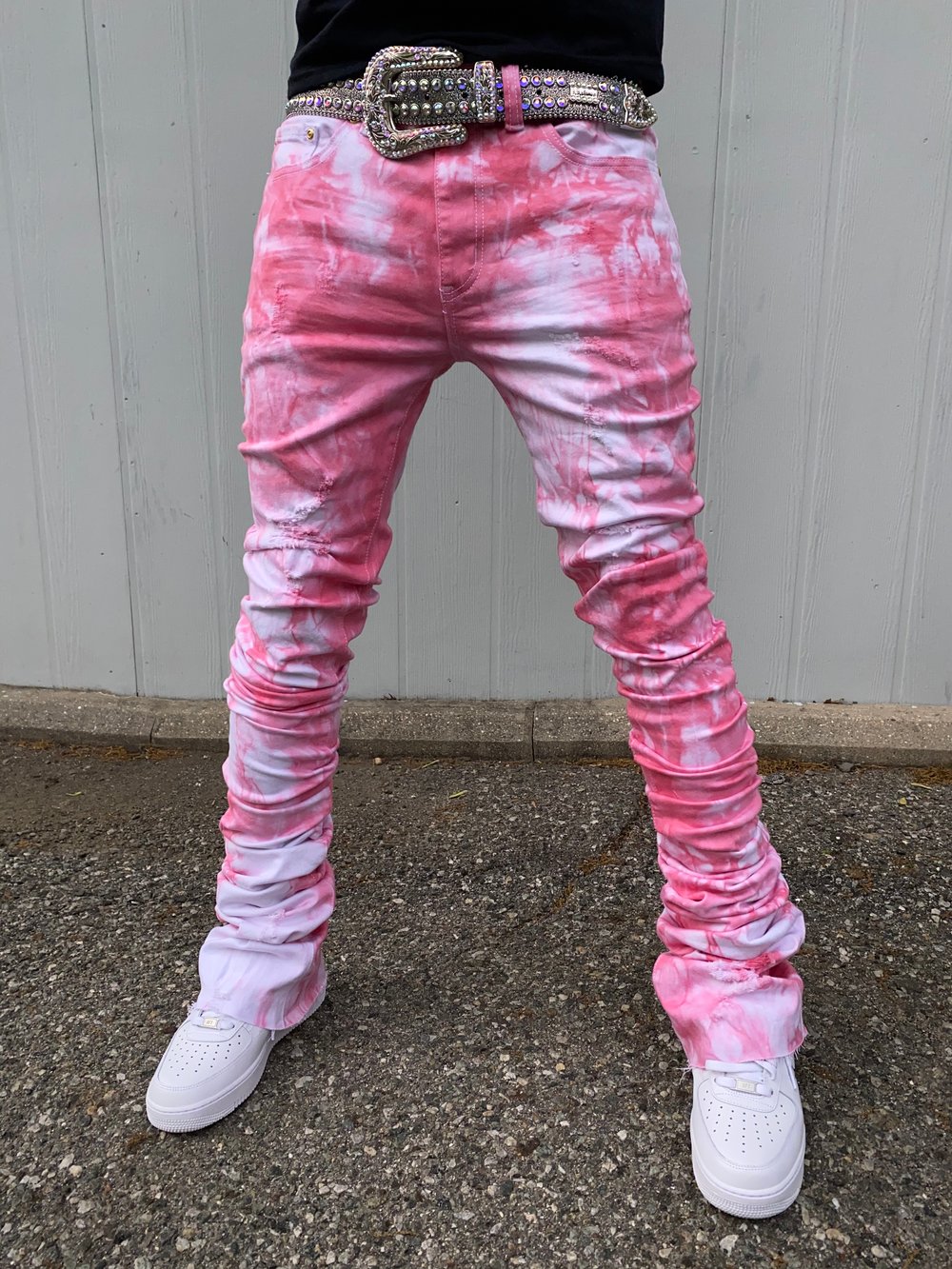 Pink Pedal Stacked Jeans