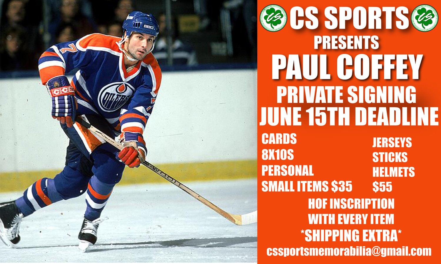 PAUL COFFEY PRIVATE SIGNING csssports