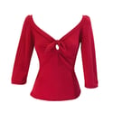 "Sweetheart" knit top/Retro red
