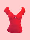 Sweetheart top/ fiery/red /capped