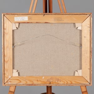 Image of 1960's, Swedish Oil Painting, 'Sunset Seascape,' LARS BERTLE