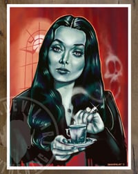 Morticia Addams Tea Time Art Print (9x12 in.)