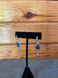 Image 3 of Moss Agate Drop Earrings