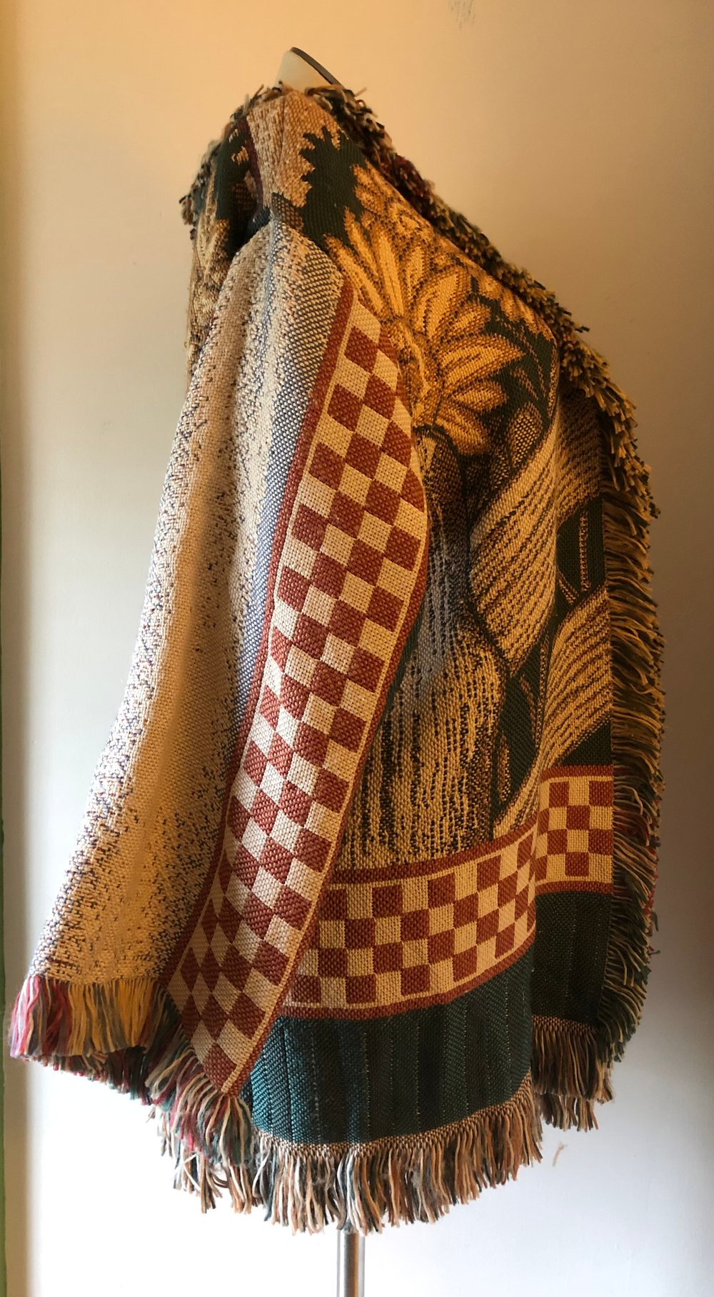 Sunflower/Apple picking fringe tapestry jacket