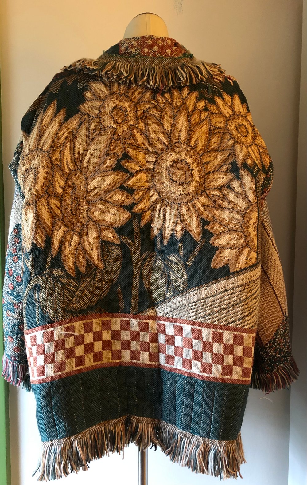 Sunflower/Apple picking fringe tapestry jacket