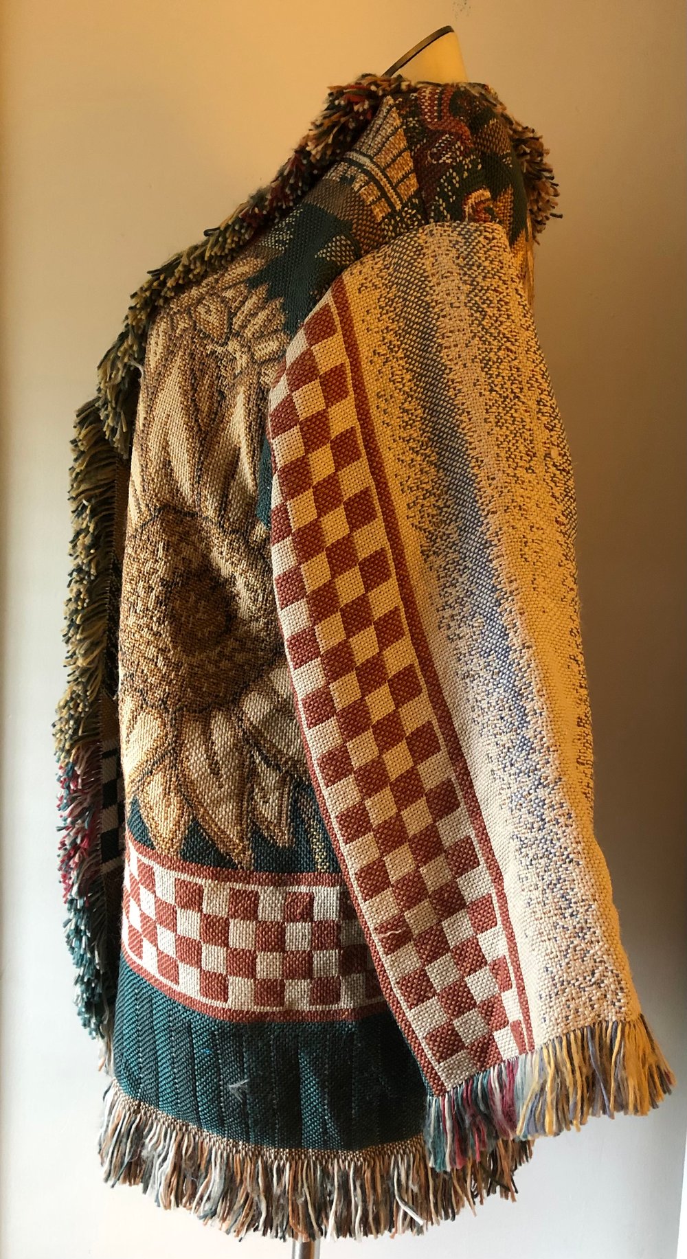 Sunflower/Apple picking fringe tapestry jacket