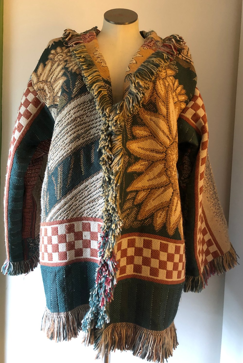 Sunflower/Apple picking fringe tapestry jacket