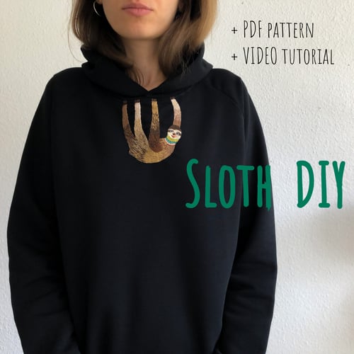Image of Sloth - Hand embroidery school w. Damaja // Clothing pattern No.4 with video tutorial