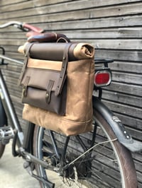 Image 1 of Saddle bag in waxed canvas for Super73 E-bike bag Motorcycle bag Bicycle bag 