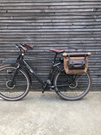 Image 4 of Saddle bag in waxed canvas for Super73 E-bike bag Motorcycle bag Bicycle bag 