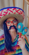 Cinco De Mayo Sombrero, Poncho, Maracas, mustache  
