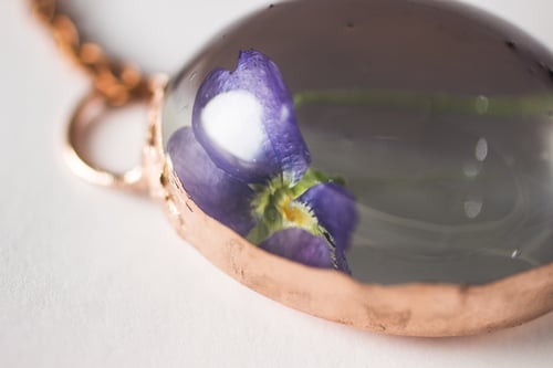 Image of Violet (Viola sororia) - Copper Plated Necklace #2