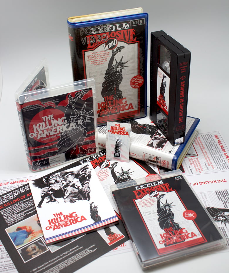 Image of THE KILLING OF AMERICA - VHS + Blu-ray Bundle