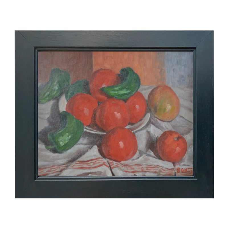 Image of 1930's, French Still Life Painting, Tomatoes.' Joseph Bontet 
