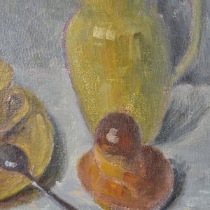 Image of 1930's, French Still Life with Brioche, Joseph Bontet