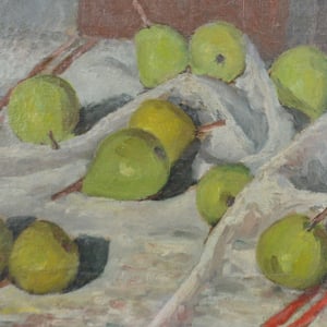 Image of 1930's, French Still Life, 'Pears,' Joseph Bontet 