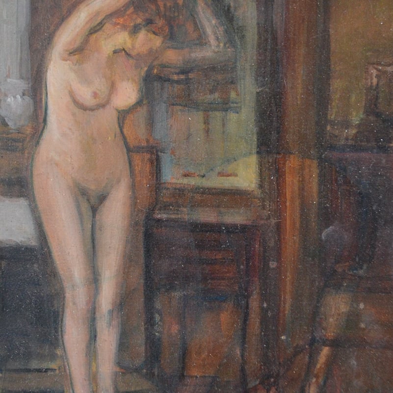 Image of Early 20thC, French School Studio Nude Painting 