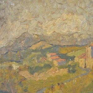 Image of Late 19th C French landscape oil Painting A. Davinet