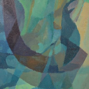Image of Mid-century Painting, 'Blue,' Horas Kennedy 