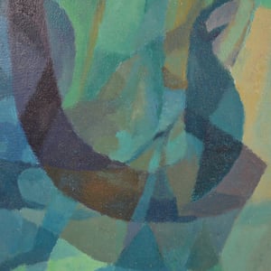 Image of Mid-century Painting, 'Blue,' Horas Kennedy