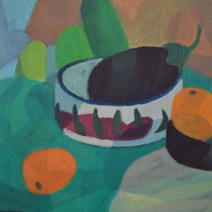 Image of Mid-century Painting, 'Oranges and Apples', Horas Kennedy