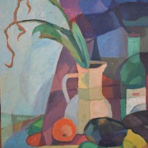 Image of Still Life Painting, 'Jug and Stems' Horas Kennedy (1917-1997)
